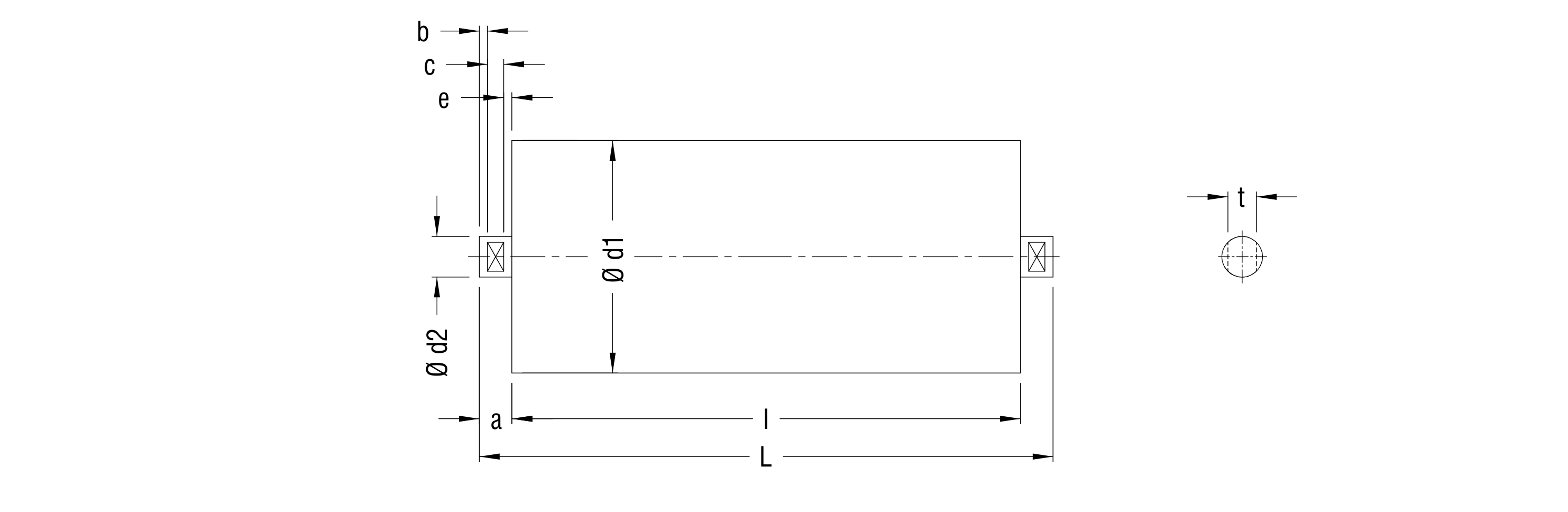Carrier Roller — dimensions drawing